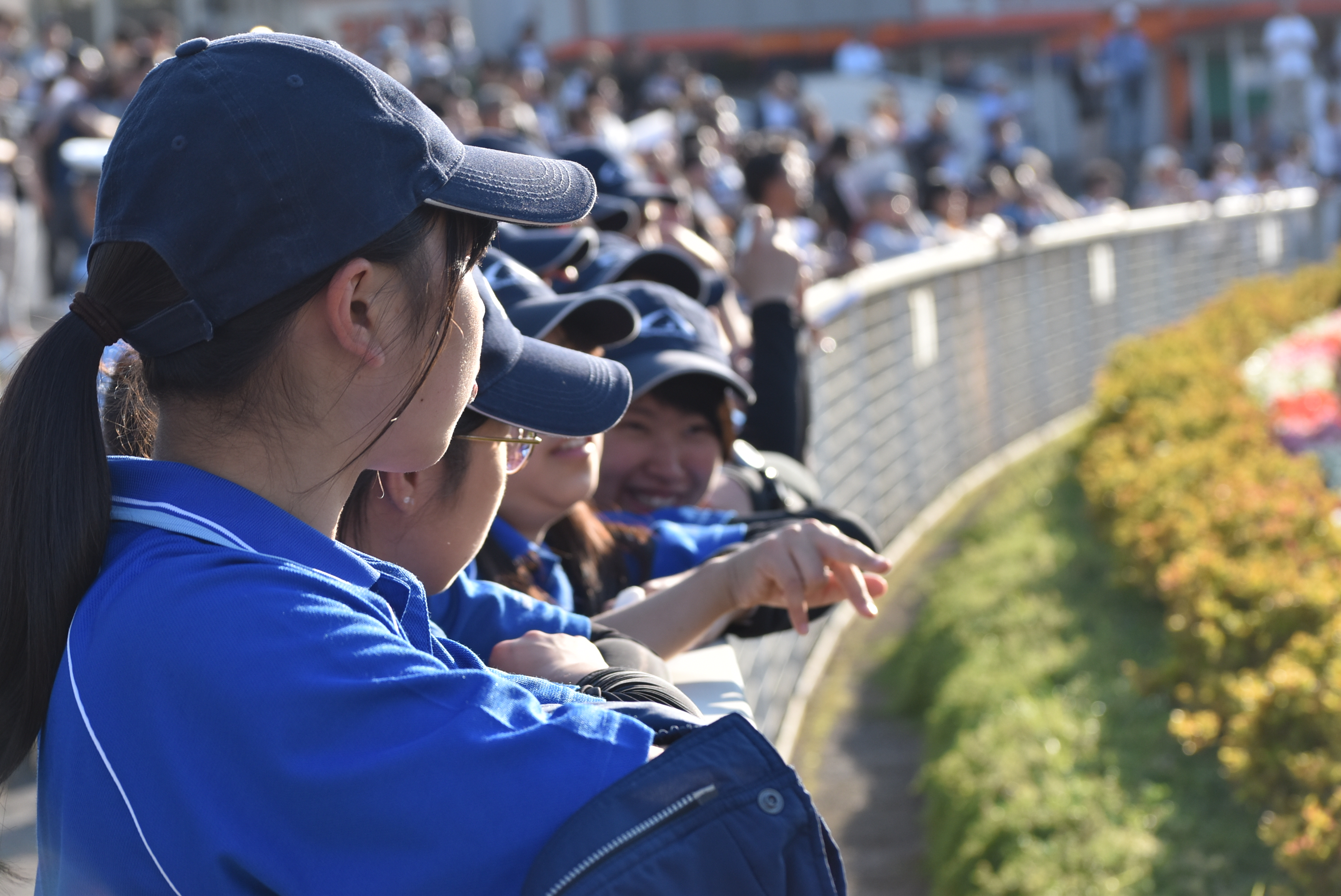 夢に向かって馬と向き合う学生の様子